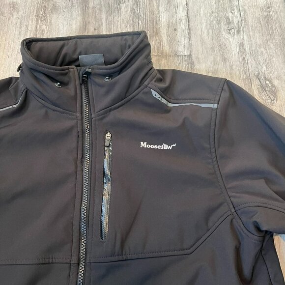 Moosejaw Men's Softshell Jacket with Stowaway Hood, Black, Medium - Picture 2 of 15